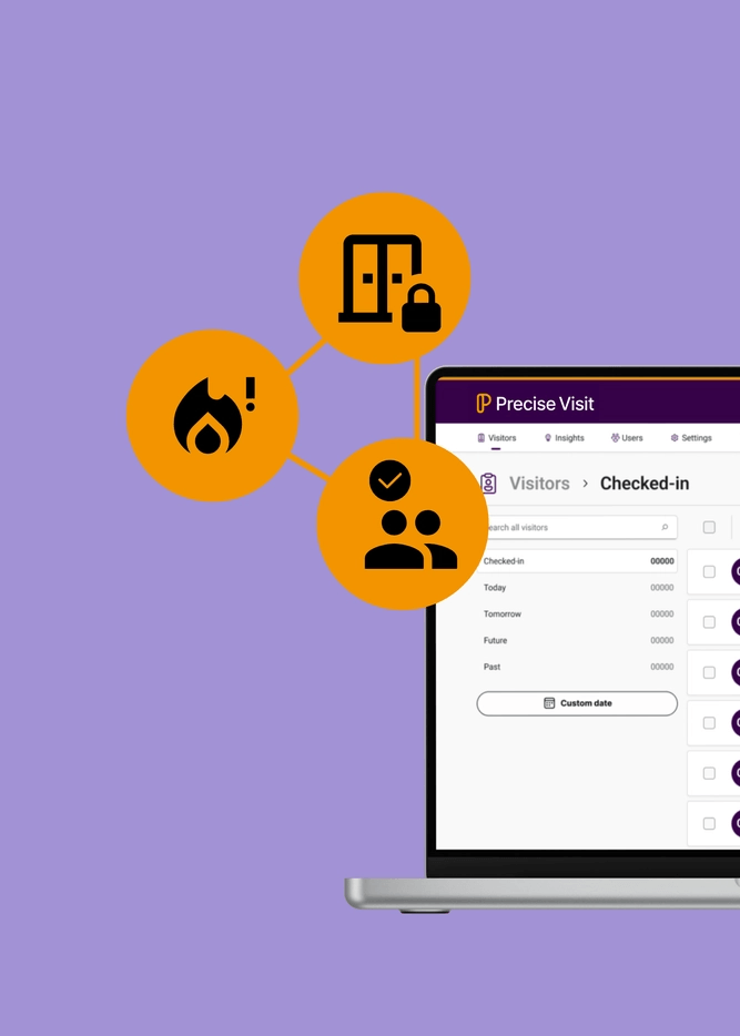 Visitor management system with door access functionality